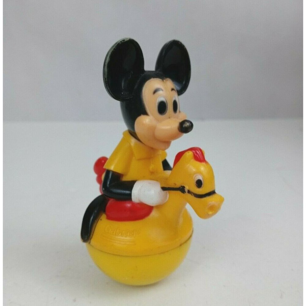 Vintage 1970s Gabriel Walt Disney Productions Mickey Mouse Weeble Wobble Toy